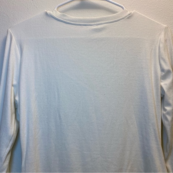 Nanamacs White Lace Up Sleeves Bodysuit Size Medium - Picture 6 of 8